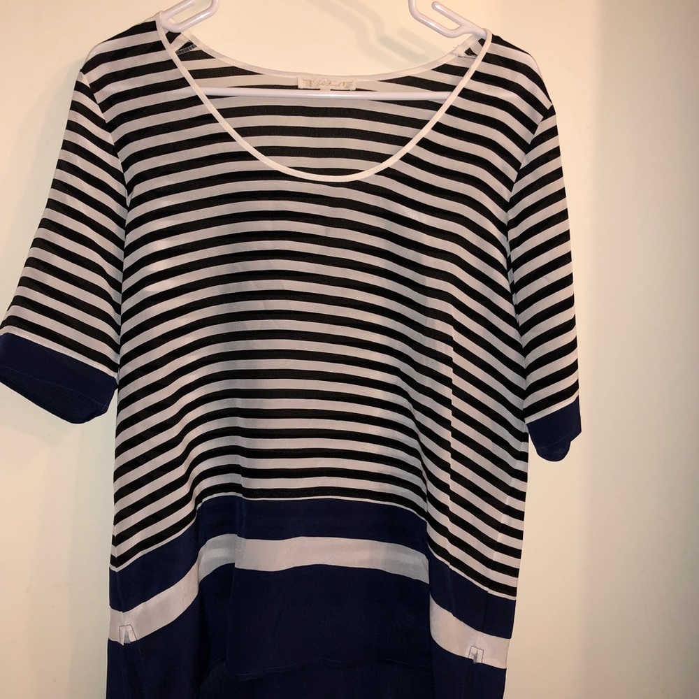Designer Striped silk blouse
